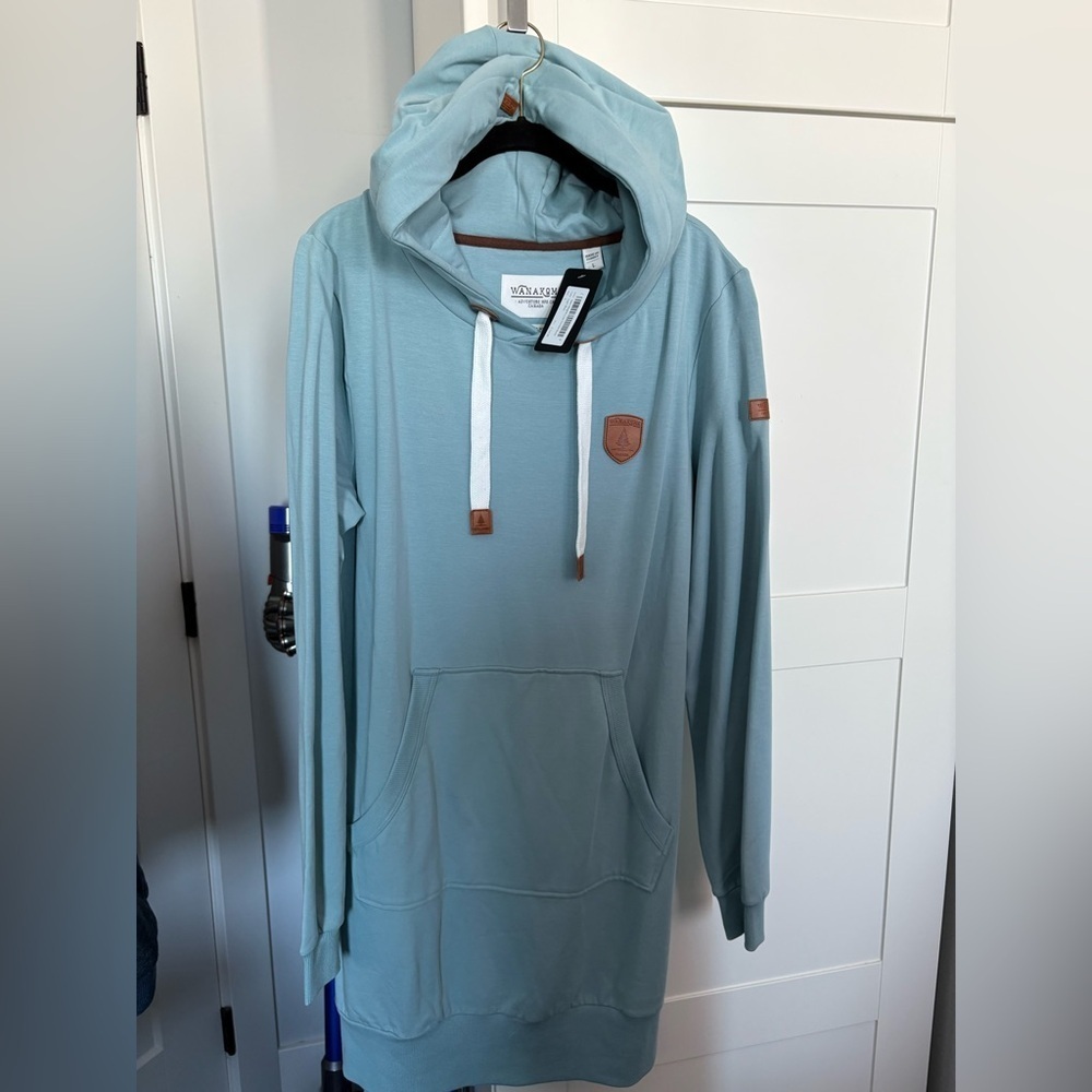 Brand New Wanokome Blue Sweatshirt Dress - Picture 1 of 1